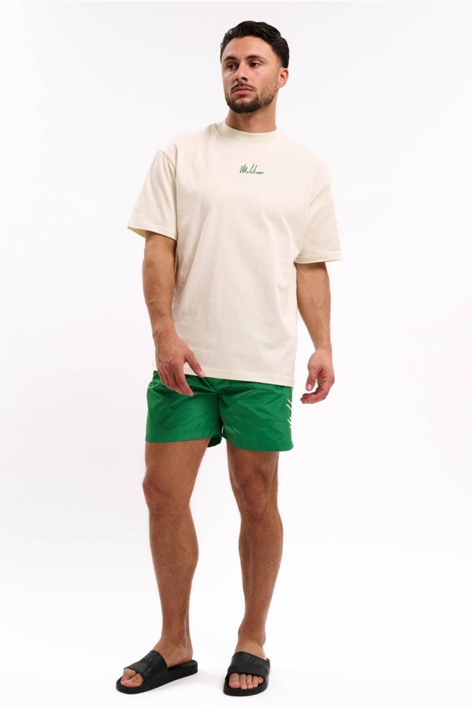 MEN SPLIT SWIM SHORTS MM1 HS25 21 508 GREEN/WHITE